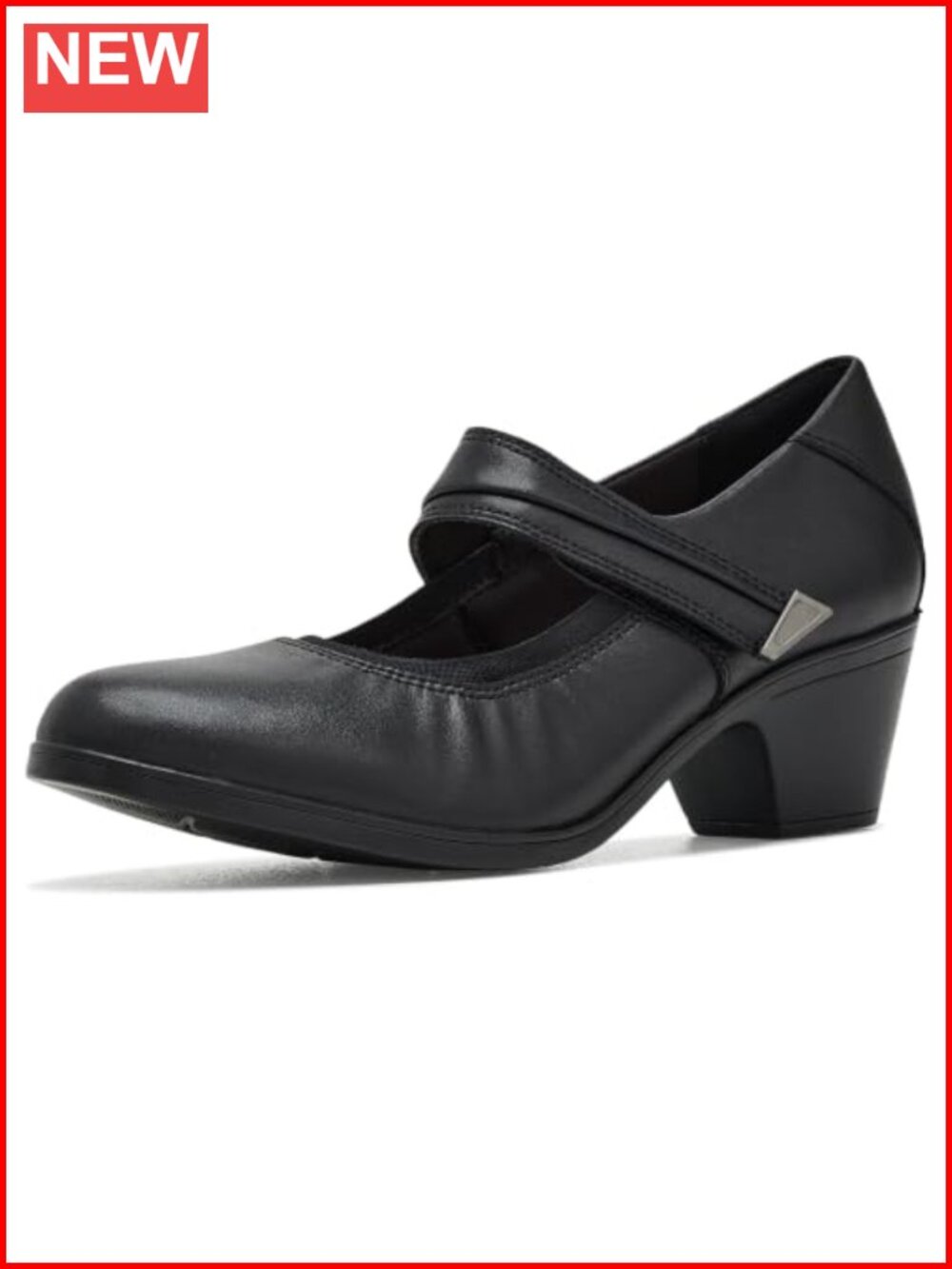Leather Block Heel Pump with Ultimate Comfort Foam Footbed